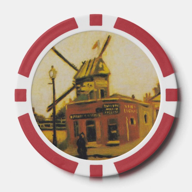 Jetons De Poker Le moulin à vent de Galette par Vincent van Gogh (Recto)