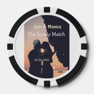 Jetons De Poker le nom de date de mariage du couple de match charm