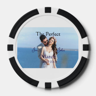 Jetons De Poker le nom de mariage bleu parfait photo date cou