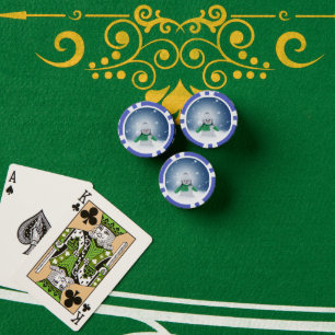 Jetons De Poker Le personnage de bonhomme de neige de Noël adorabl