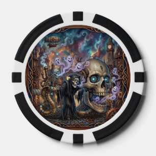 Jetons De Poker Le squelette drôle – Fantaisie celtique Steampunk.