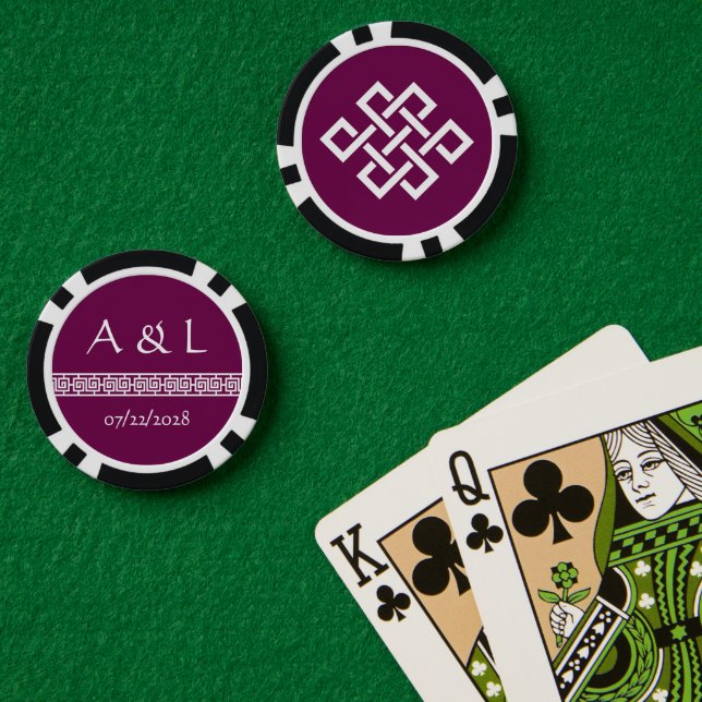 Jetons De Poker L'élégance chinoise dans le vin (Table de poker (double))