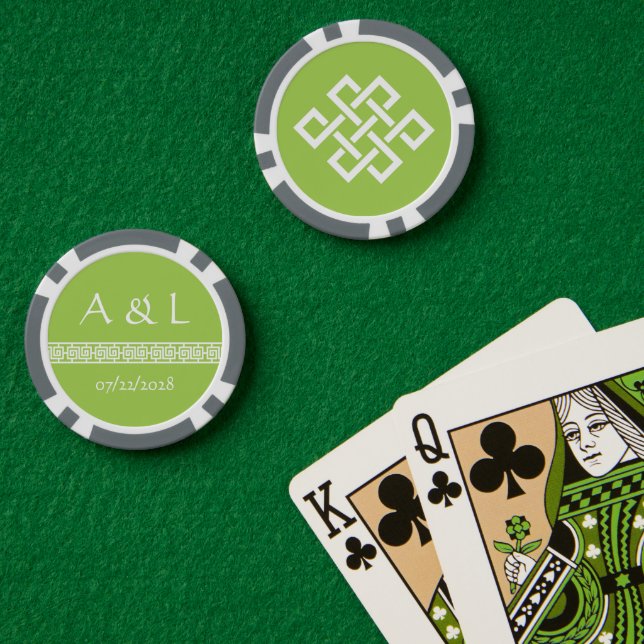 Jetons De Poker L'élégance chinoise dans Peridot (Table de poker (double))