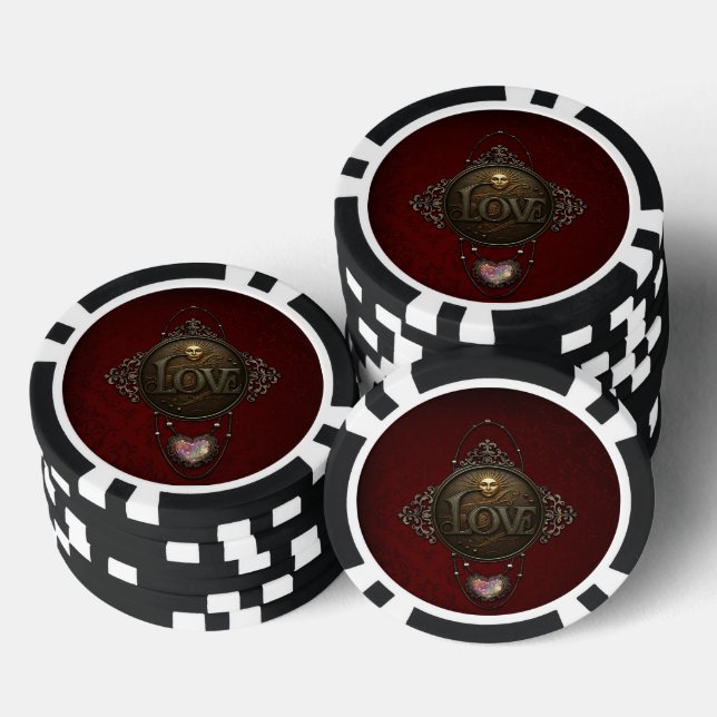 Jetons De Poker L'Emblème de l'Amour. (Empiler)