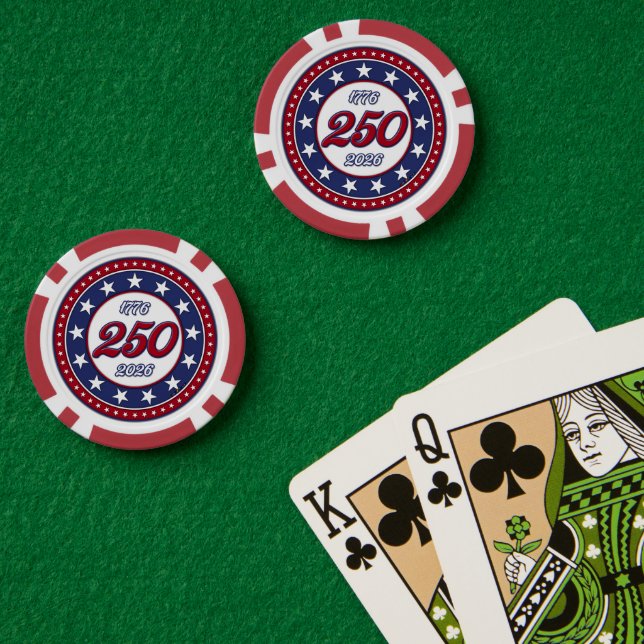 Jetons De Poker Les 250 ans de l'Amérique (Table de poker (double))
