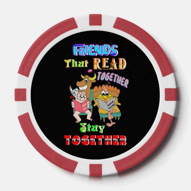 Jetons De Poker Les amis qui lisent ensemble restent ensemble (Recto)
