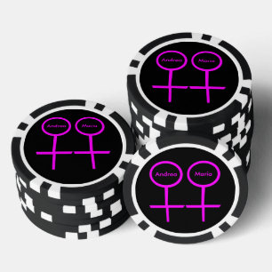 Jetons De Poker Les amoureux lesbiennes personnalisées