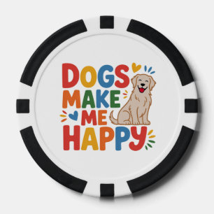 Jetons De Poker Les chiens me rendent heureux Citation Inspirante