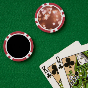 JETONS DE POKER LES COEURS DU JOUR DE ROSE VALENTINE