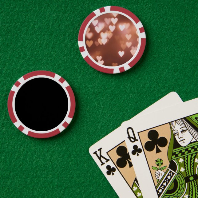 JETONS DE POKER LES COEURS DU JOUR DE ROSE VALENTINE (Table de poker (double))