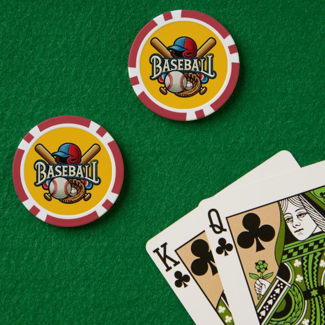 Jetons De Poker Les essentiels du baseball classique / Légende rét (Table de poker (double))