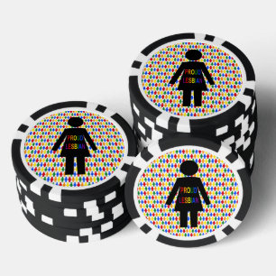Jetons De Poker Lesbienne LGBTQ Silhouette et Rainbow Ladies