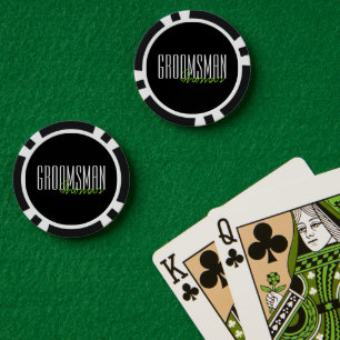 Jetons De Poker Lettres audacieuses "Groomsman" Fête de mariage pe