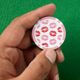 Jetons De Poker Lèvres rouges et roses, motif de lèvres, rouge à l
