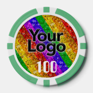 Jetons De Poker LGBTQIA Gay pride Drapeau Parties scintillant arc-