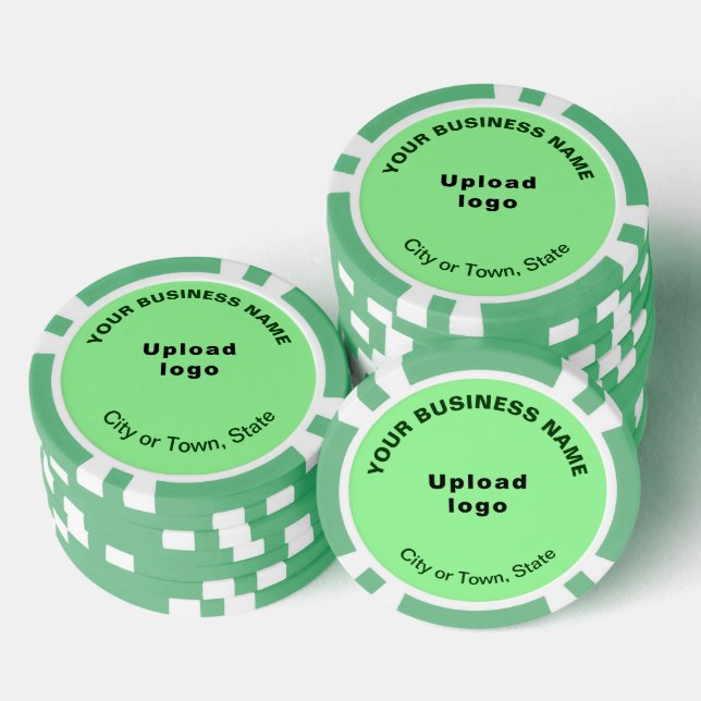 Jetons De Poker Light Green Business Marque sur les chips de poker (Empiler)