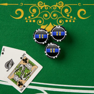 Jetons De Poker Ligne Bleue fine personnalisée
