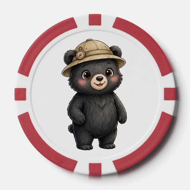 Jetons de poker Lil' Bayou Explorers Ours noir (Recto)
