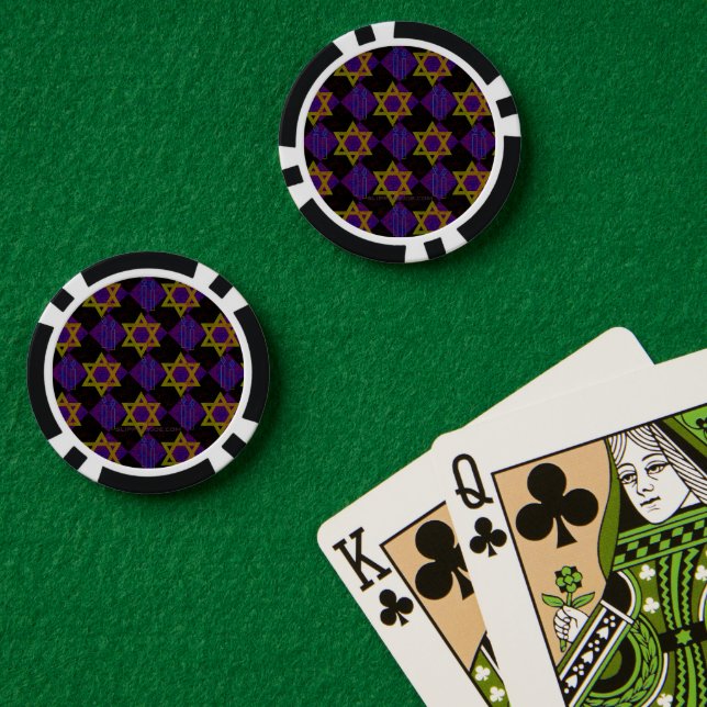 Jetons De Poker L'image à thème Hanukkah de SlipperyJoe's jaune do (Table de poker (double))