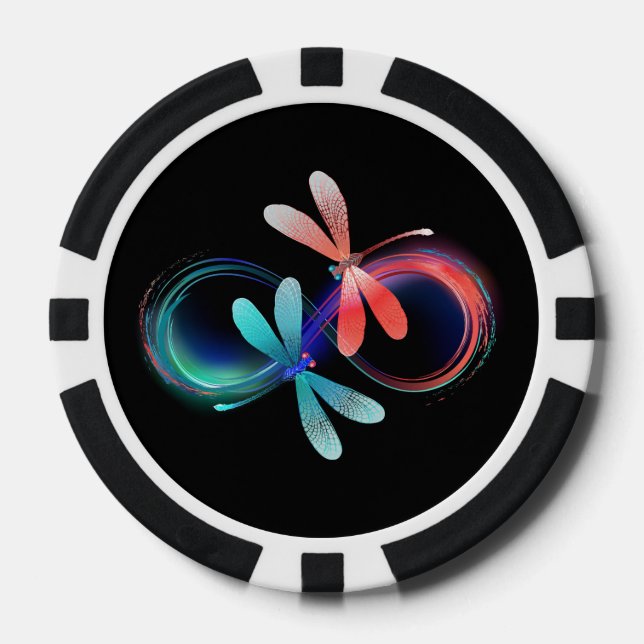 Jetons De Poker L'infini avec des libellules lumineuses (Recto)
