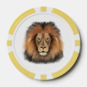Jetons De Poker lion aquarelle Leo roi safari animal jungle chat