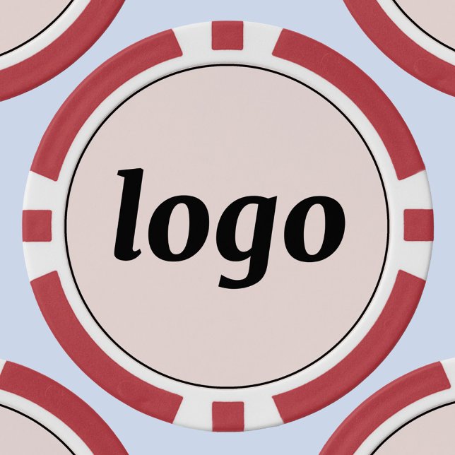 Jetons De Poker Logo Business Promotional Branding Blush Pink (Simple logo blush pink business branding promotional poker chip)