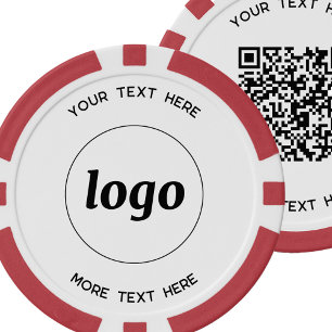 Jetons De Poker Logo Code QR et texte commercial promotionnel