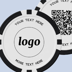 Jetons De Poker Logo Code QR et texte commercial promotionnel