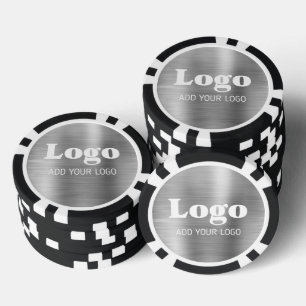 Jetons De Poker Logo de style métallisé argenté personnalisé pour
