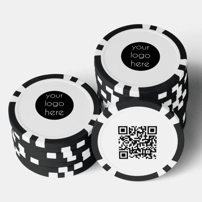 Jetons De Poker Logo d'entreprise Code QR promotionnel de la socié (Empiler)
