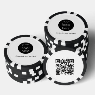 Jetons De Poker Logo d'entreprise Code QR promotionnel Texte