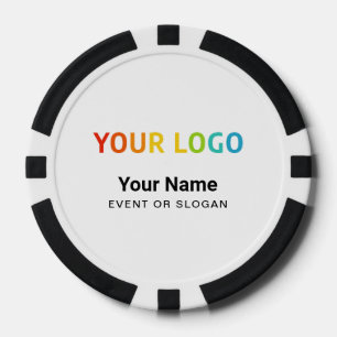 Jetons De Poker Logo d'entreprise en ligne personnalisé, nom, site
