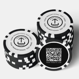 Jetons De Poker Logo d'entreprise moderne Scannable QR Code noir b