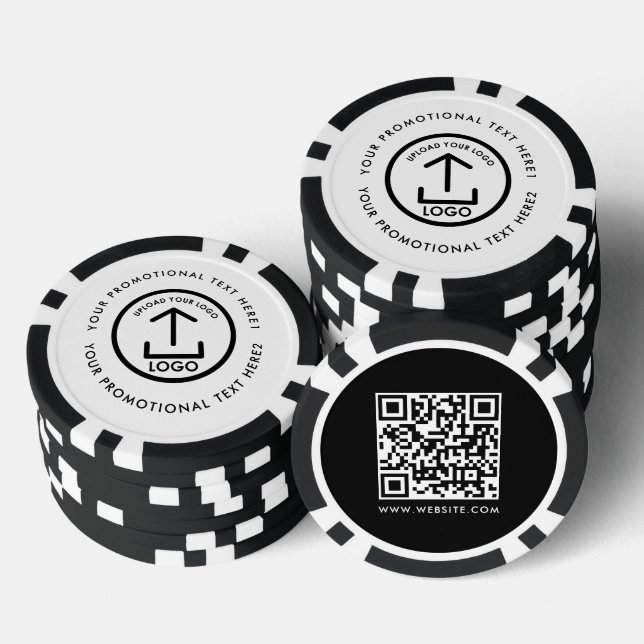 Jetons De Poker Logo d'entreprise moderne Scannable QR Code noir b (Empiler)
