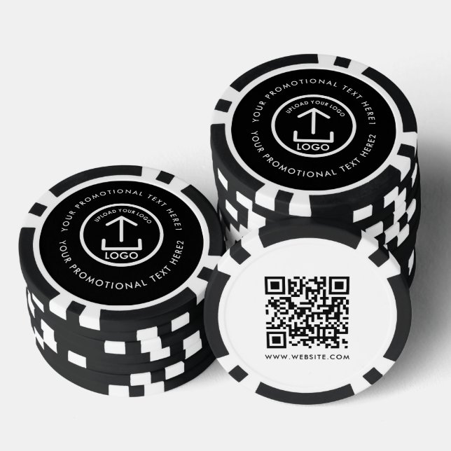 Jetons De Poker Logo d'entreprise moderne Scannable QR Code noir b (Empiler)