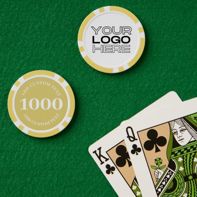 Jetons De Poker Logo d'entreprise personnalisé Jaune de valeur 100 (Table de poker (double))