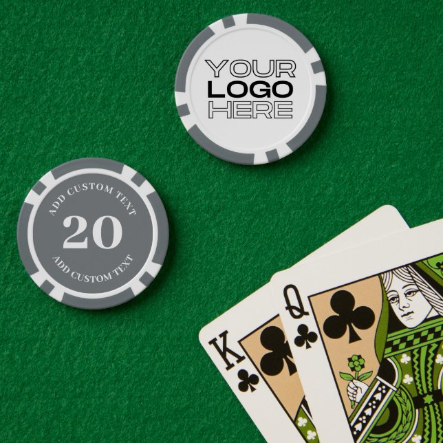 Jetons De Poker Logo d'entreprise personnalisé Jeu de valeur 20 (Table de poker (double))
