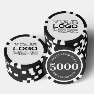 Jetons De Poker Logo d'entreprise personnalisé Jeu de valeur Black