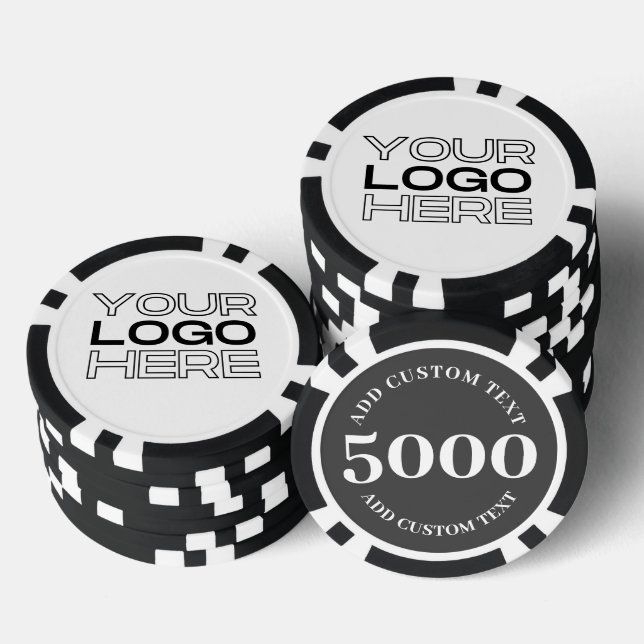 Jetons De Poker Logo d'entreprise personnalisé Jeu de valeur Black (Empiler)
