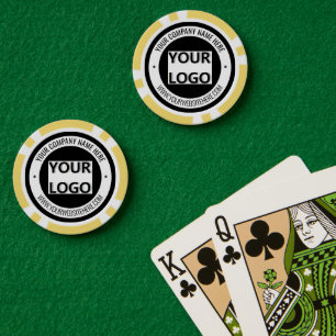 Jetons De Poker Logo d'entreprise personnalisé, texte et couleurs