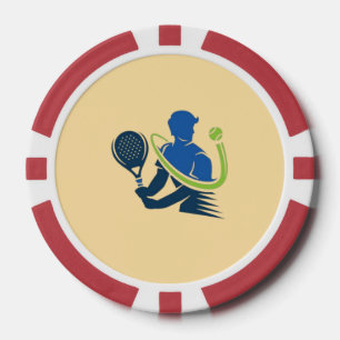 Jetons De Poker Logo du club de tennis - Action dynamique, Style s