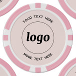 Jetons De Poker Logo et texte commercial promotionnel Blush Pink<br><div class="desc">Logo simple et texte personnalisé pour promouvoir votre entreprise. Remplacez le logo et le texte par le vôtre pour customiser. Minimaliste et professionnel pour refléter votre marque.</div>