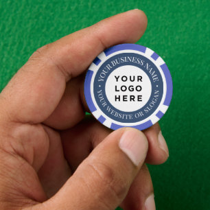Jetons De Poker Logo et Texte d'Affaires Personnalisés Élégant Ble