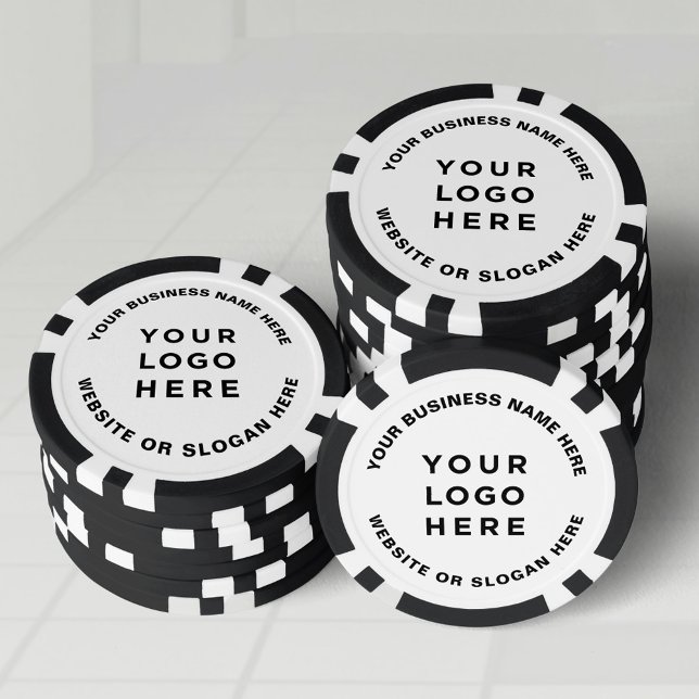 Jetons De Poker Logo et texte d'entreprise Simple Professionnel (poker chips)