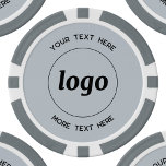 Jetons De Poker Logo et texte Entreprise Promotion Poudre Bleue<br><div class="desc">Logo simple et texte personnalisé pour promouvoir votre entreprise. Remplacez le logo et le texte par le vôtre pour customiser. Minimaliste et professionnel pour refléter votre marque.</div>