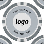 Jetons De Poker Logo et texte Entreprise Promotion Poudre Bleue<br><div class="desc">Logo simple et texte personnalisé pour promouvoir votre entreprise. Remplacez le logo et le texte par le vôtre pour customiser. Minimaliste et professionnel pour refléter votre marque.</div>