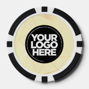 Jetons De Poker Logo et Texte Géométrique Or Personnalisé