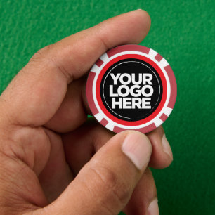 Jetons De Poker Logo et Texte Personnalisés Cool Rouge