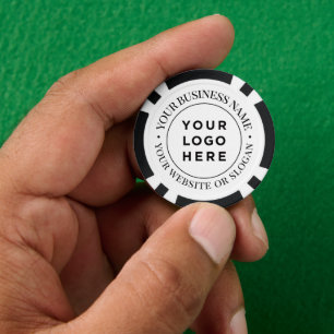 Jetons De Poker Logo et texte personnalisés d'entreprise Élégant