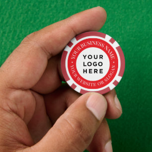 Jetons De Poker Logo et texte personnalisés pour entreprise Élégan